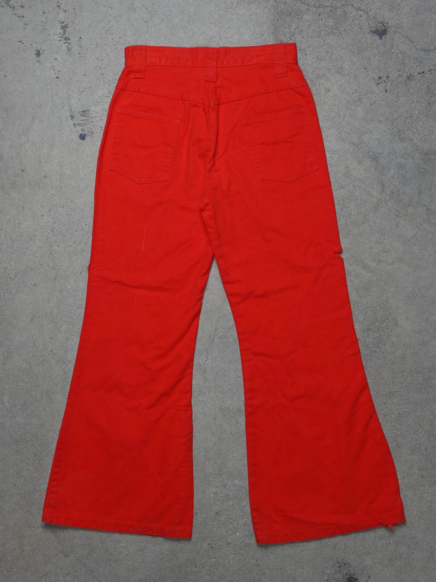 1970S - RED FLARED BELLBOTTOM TROUSERS