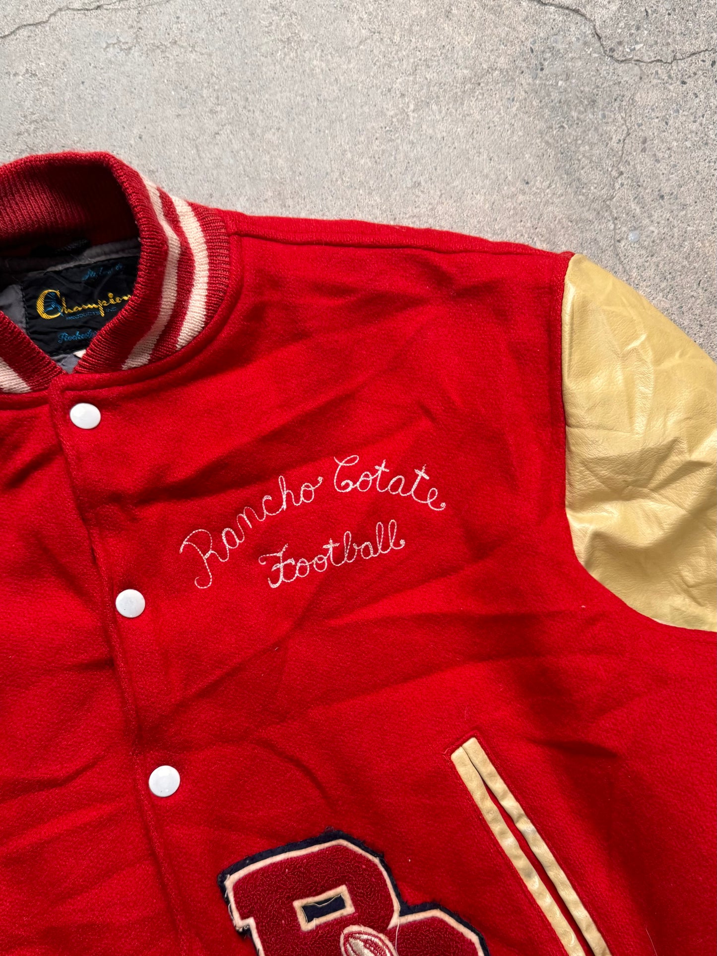 1960S - CHAMPION VARSITY JACKET "RANCHO COTATE FOOTBALL"