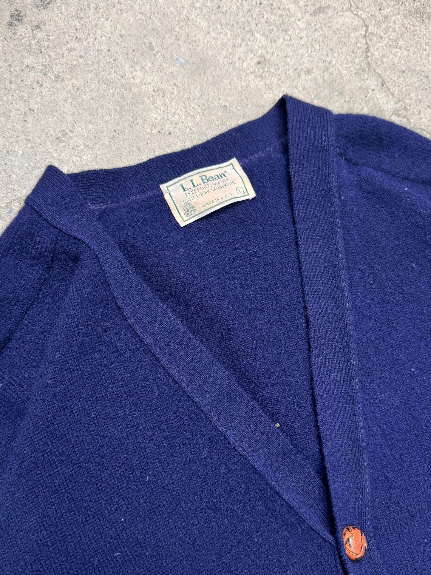 1980S - L.L. BEAN LAMBSWOOL CARDIGAN