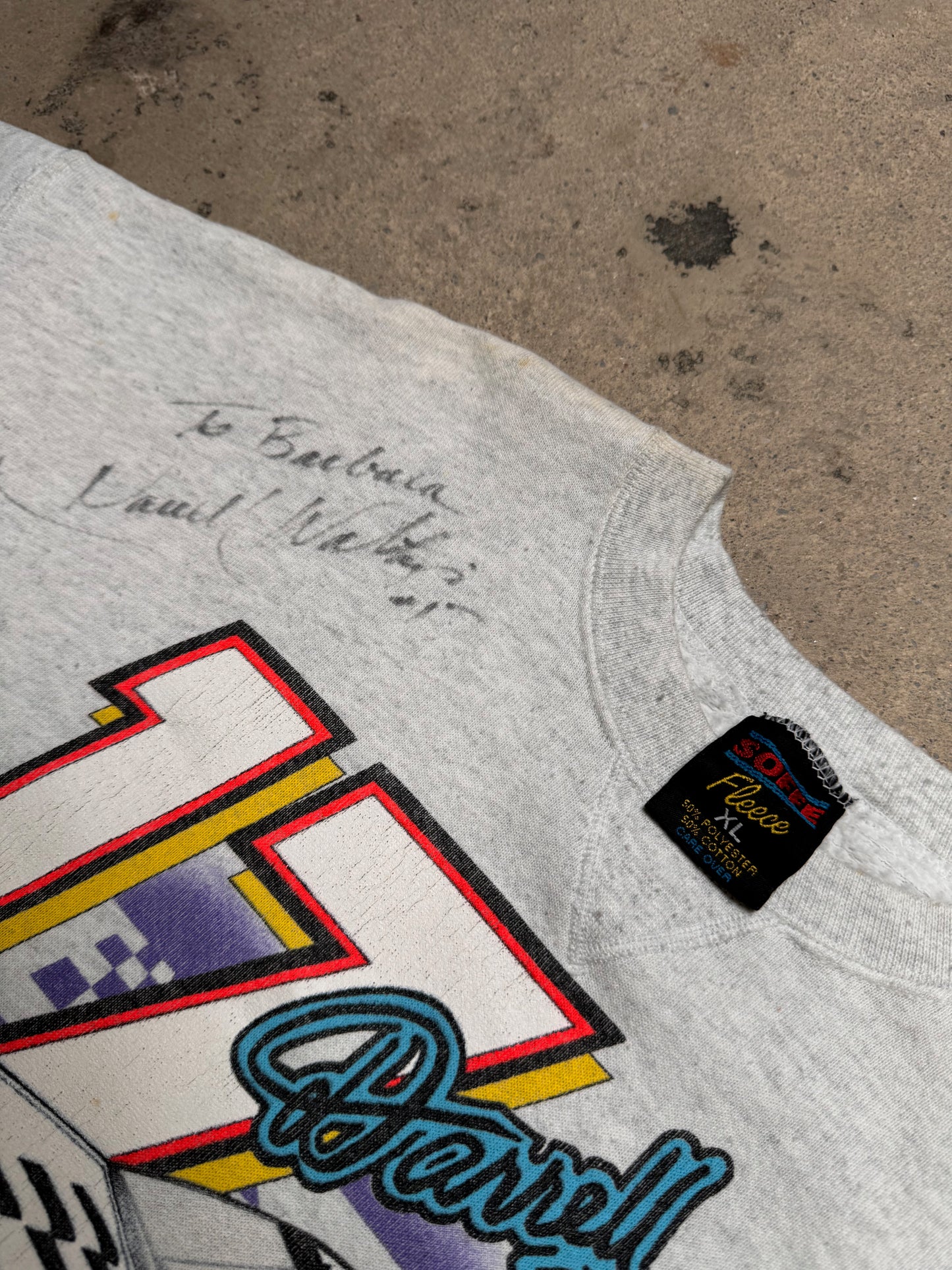 1990S - SIGNED DARRELL WALTRIP NASCAR PROMO SWEATSHIRT