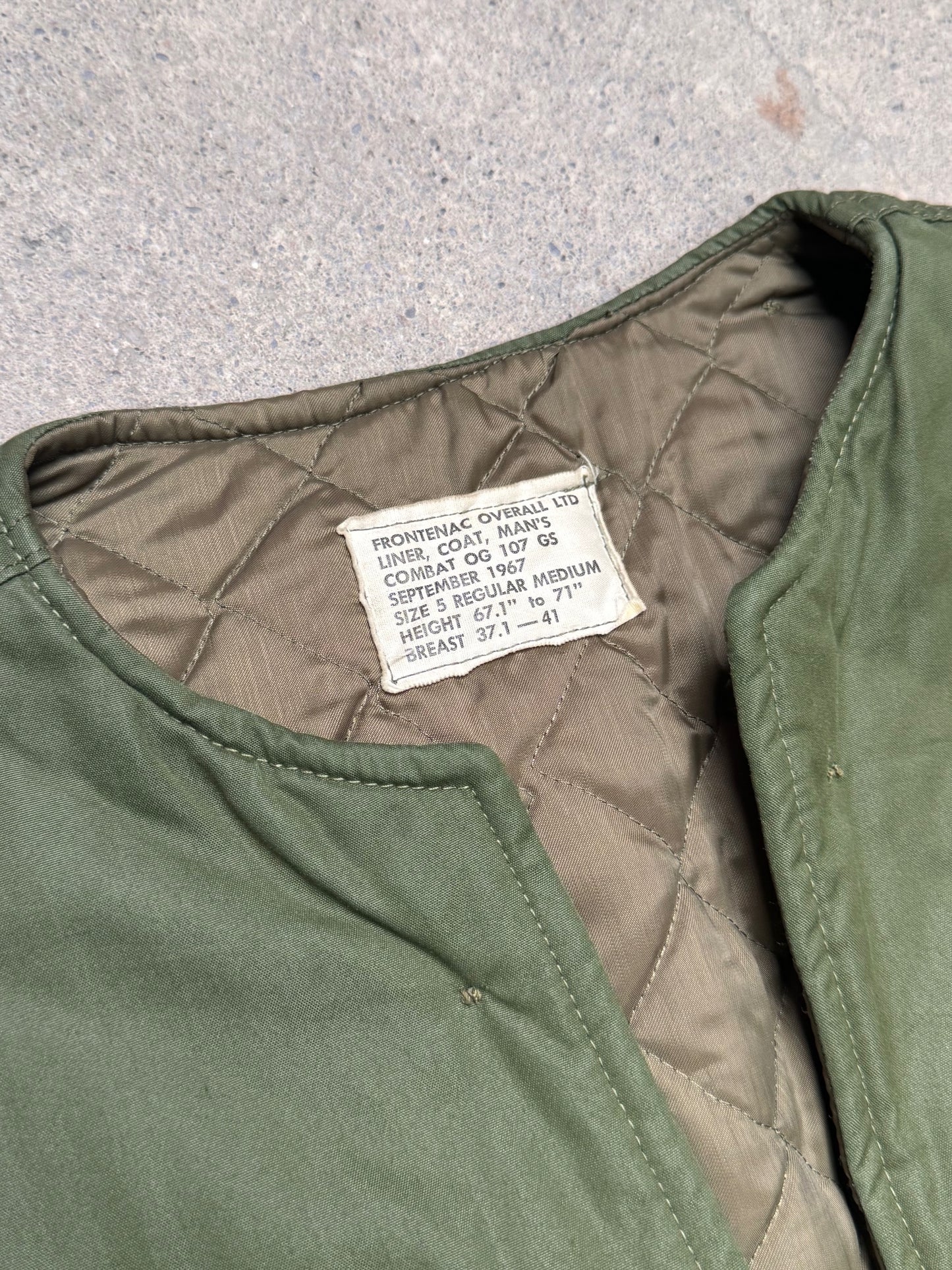 1960S - U.S. MILLITARY OG107 QUILTED JACKET LINER