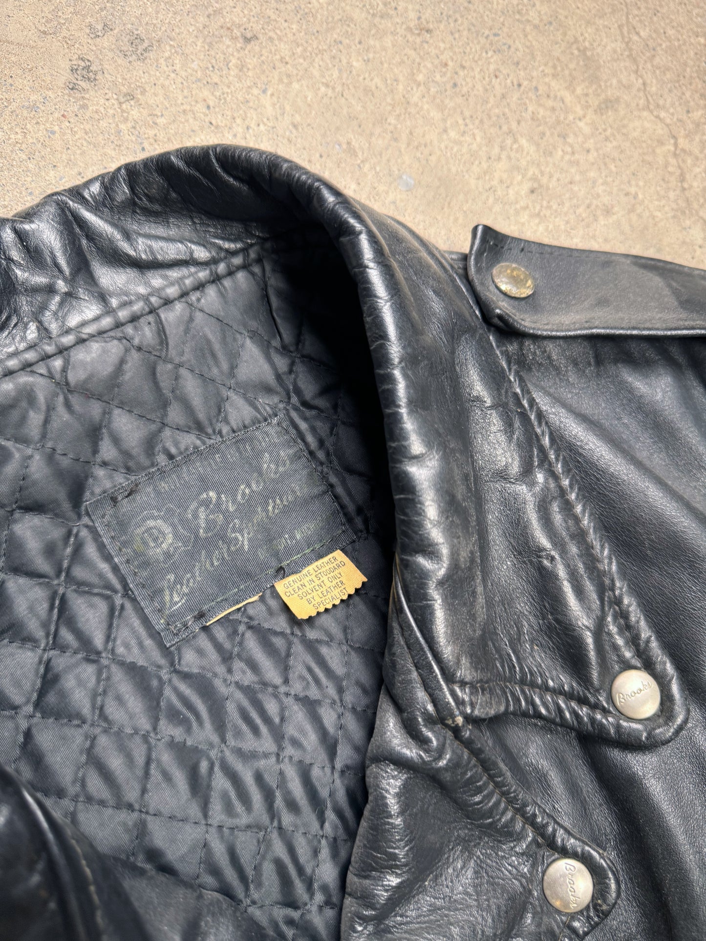 1950S - BROOKS PERFECTO LEATHER BIKER JACKET