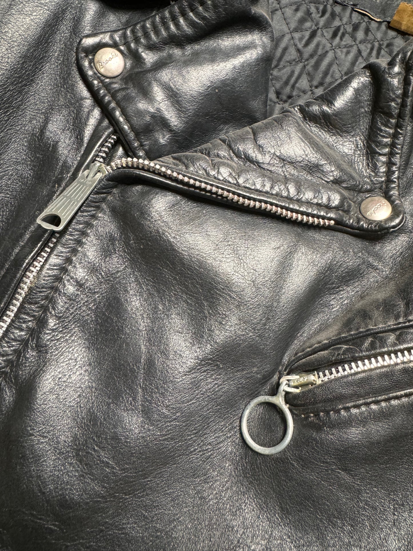 1950S - BROOKS PERFECTO LEATHER BIKER JACKET