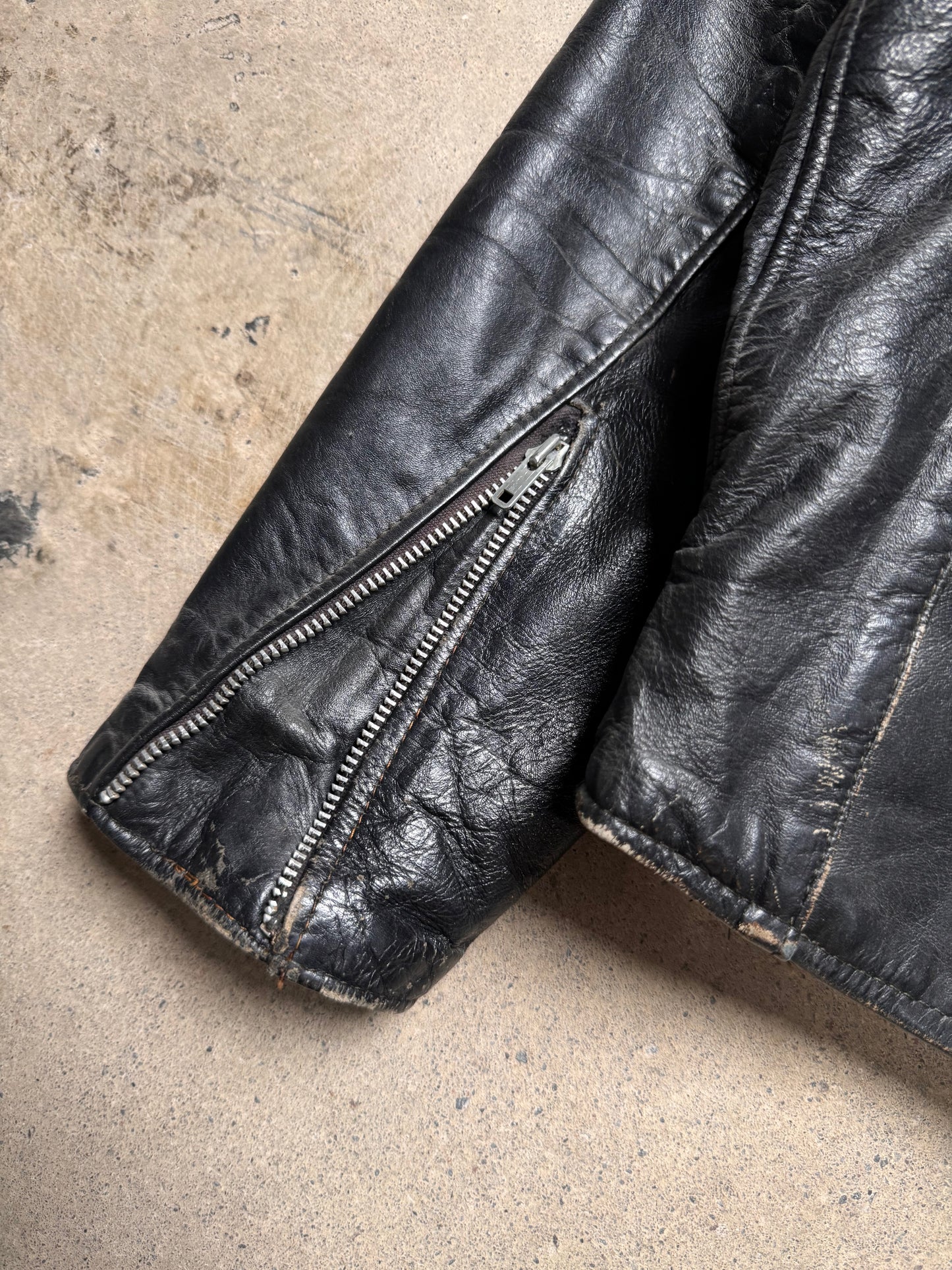 1950S - BROOKS PERFECTO LEATHER BIKER JACKET