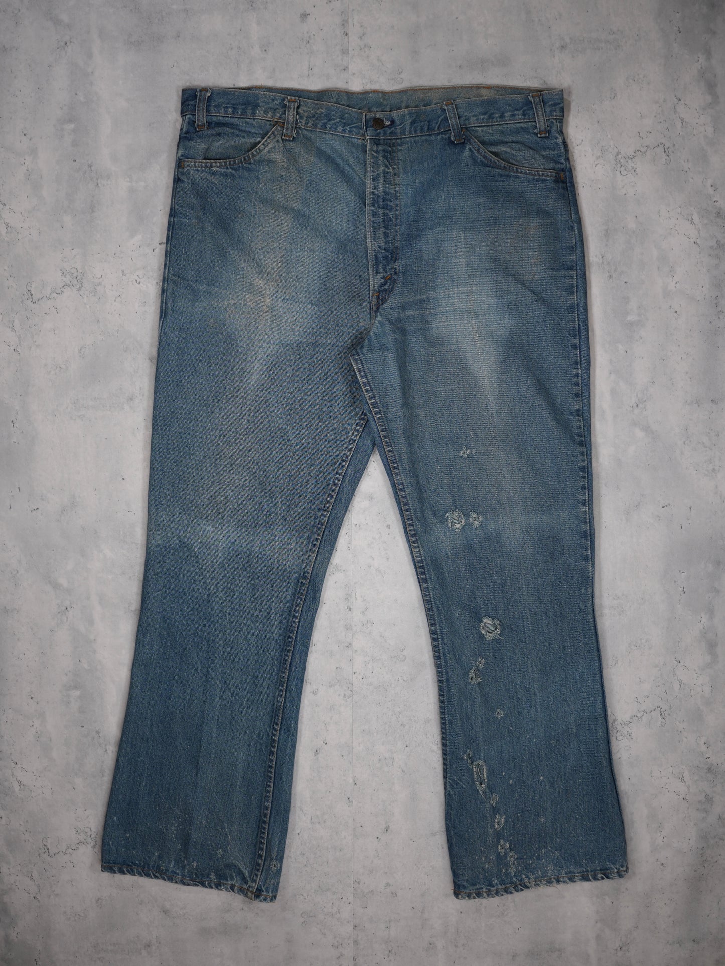 1970S - LEVI'S "646" ORNAGE TAB FLARED DENIM JEANS