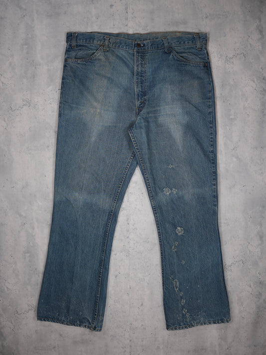 1970S - LEVI'S "646" ORNAGE TAB FLARED DENIM JEANS