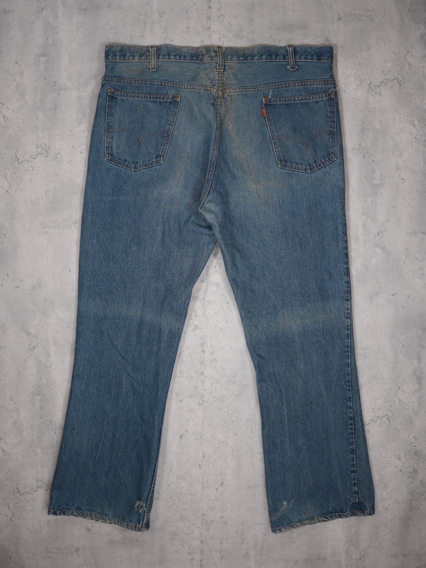 1970S - LEVI'S "646" ORNAGE TAB FLARED DENIM JEANS