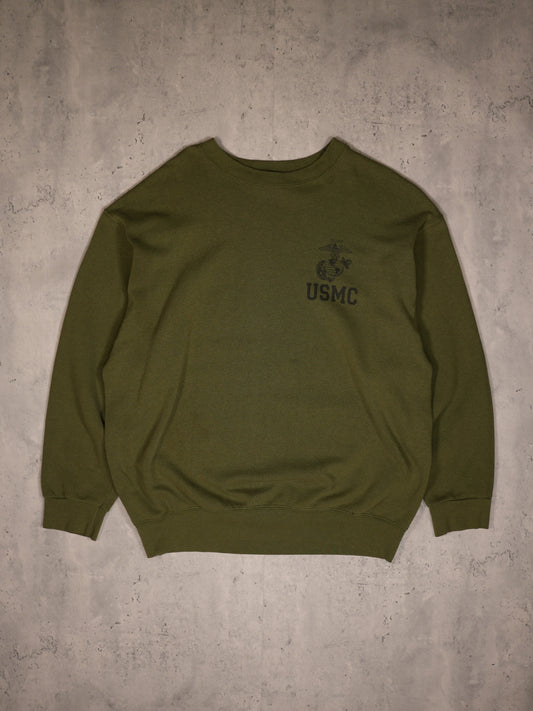 1990S - "USMC" RAGLAN SLEEVE SWEATSHIRT