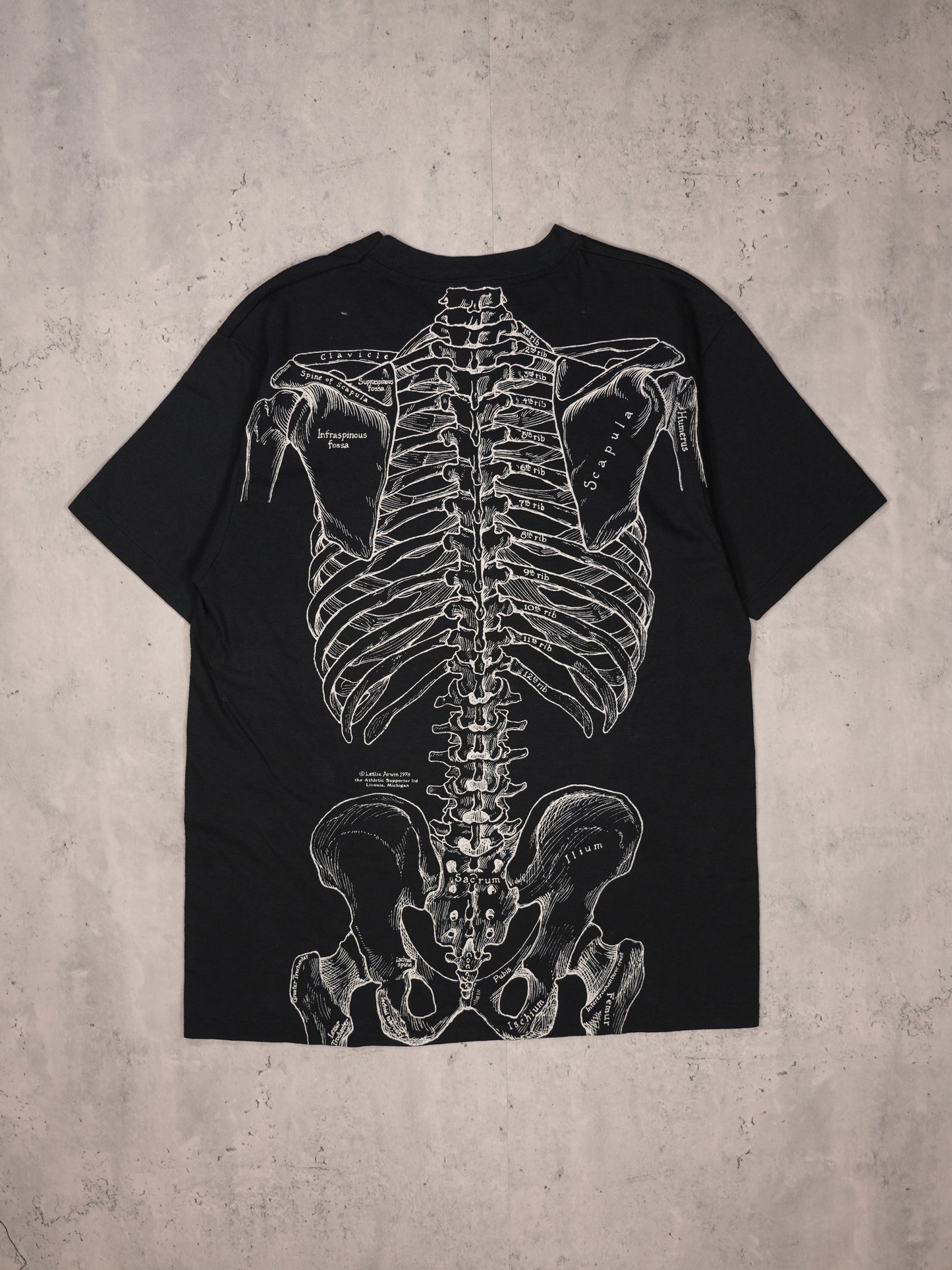 1990S - BONES "SKELETEES" BY LESLIE ARWIN T-SHIRT