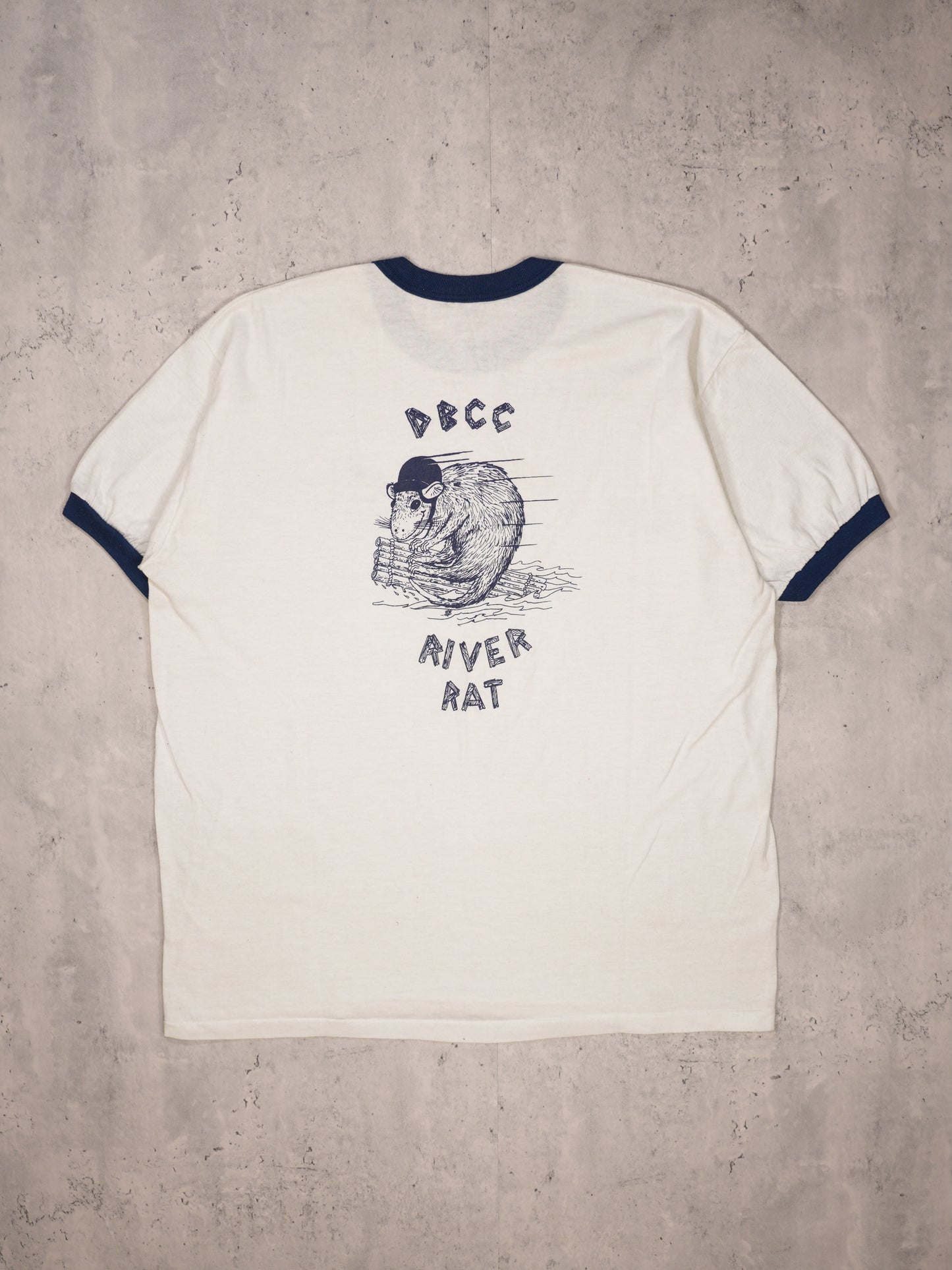 1980S - "RIVER RAT" RINGER T-SHIRT