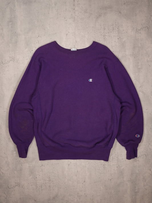 1990S - PURPLE CHAMPION REVERSE WEAVE SWEATSHIRT