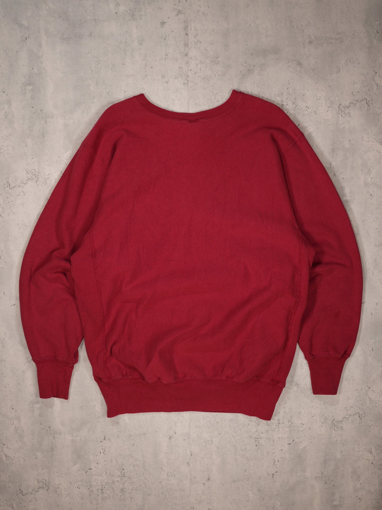 1990S - RED/MAROON CHAMPION REVERSE WEAVE SWEATSHIRT - XX-LARGE