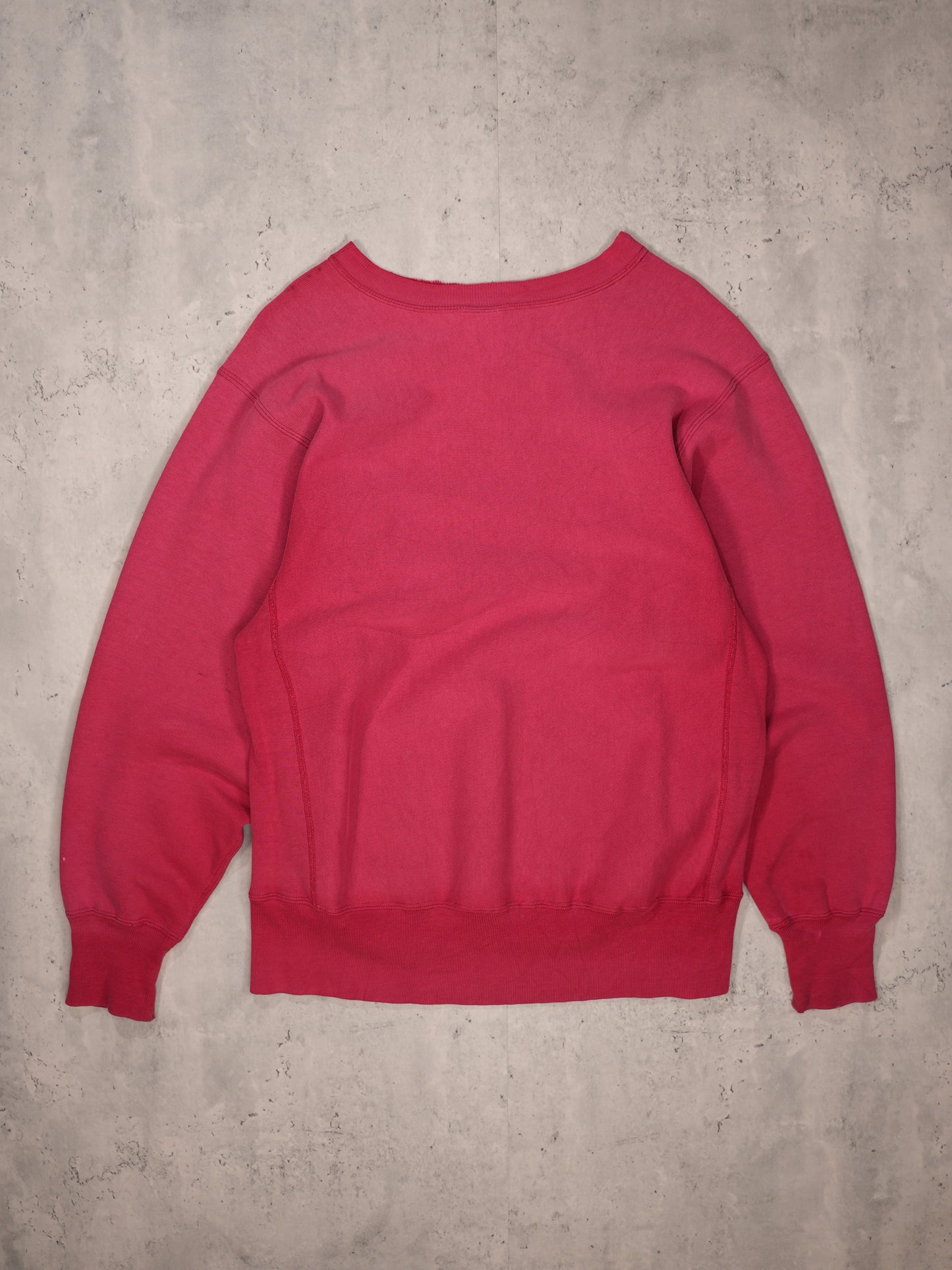 1990S - RED/MAROON CHAMPION REVERSE WEAVE SWEATSHIRT - LARGE