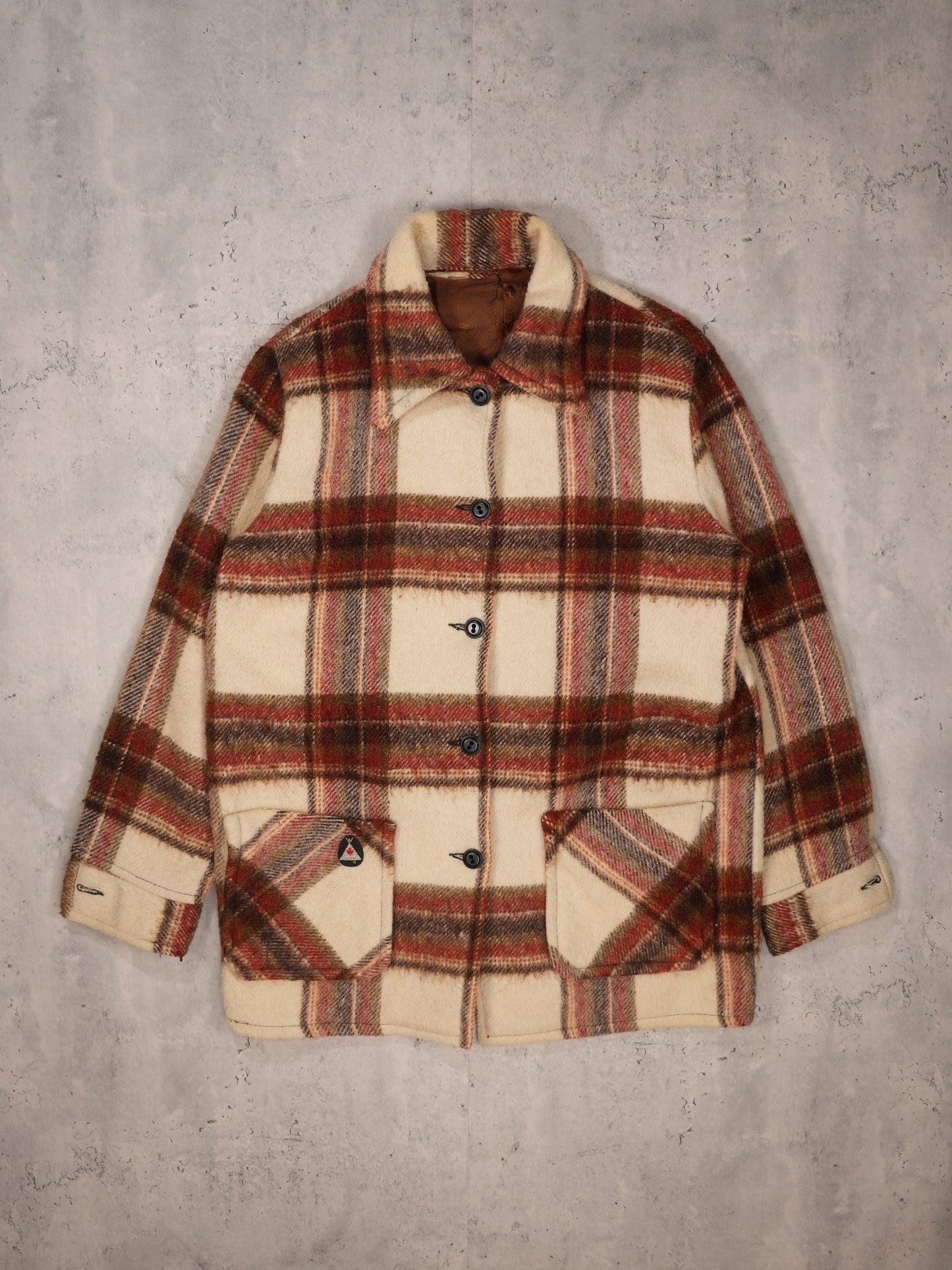 1950S - PLAID WOOL JACKET