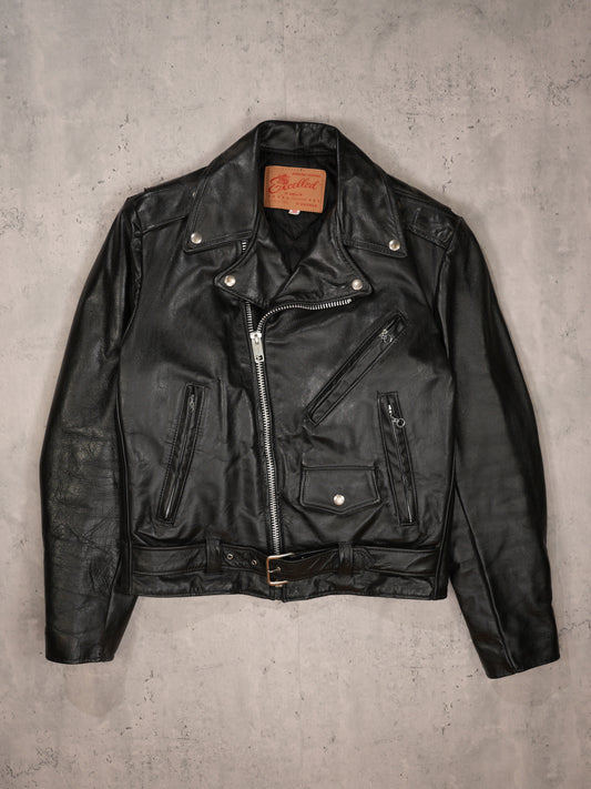 1980S - EXCELLED "PERFECTO" LEATHER BIKER JACKET