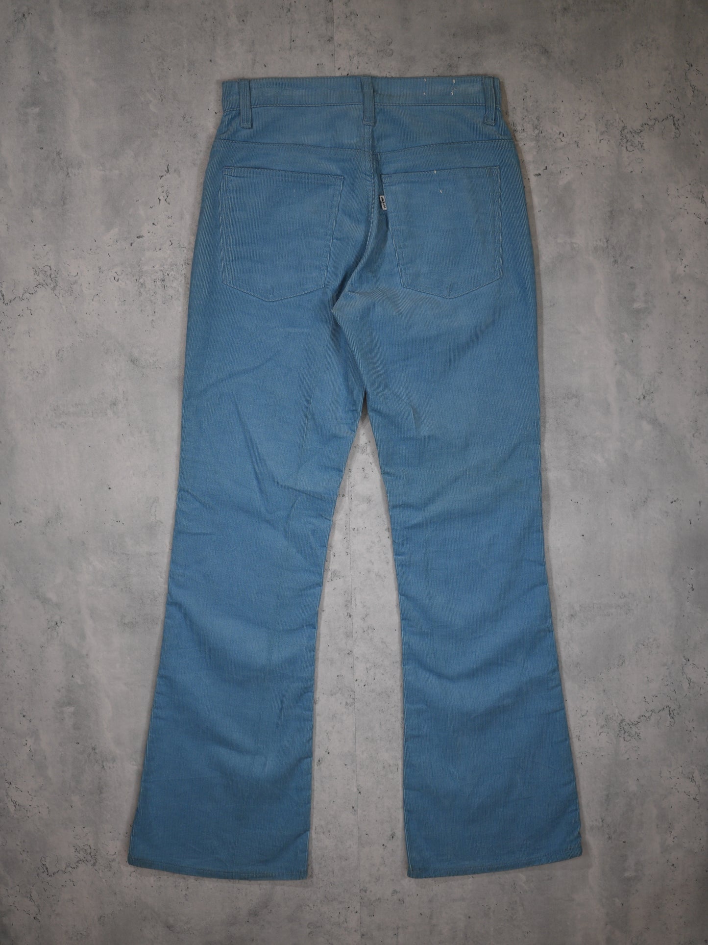 1970S - LEVI'S BABY BLUE CORDUROY FLARED TROUSERS