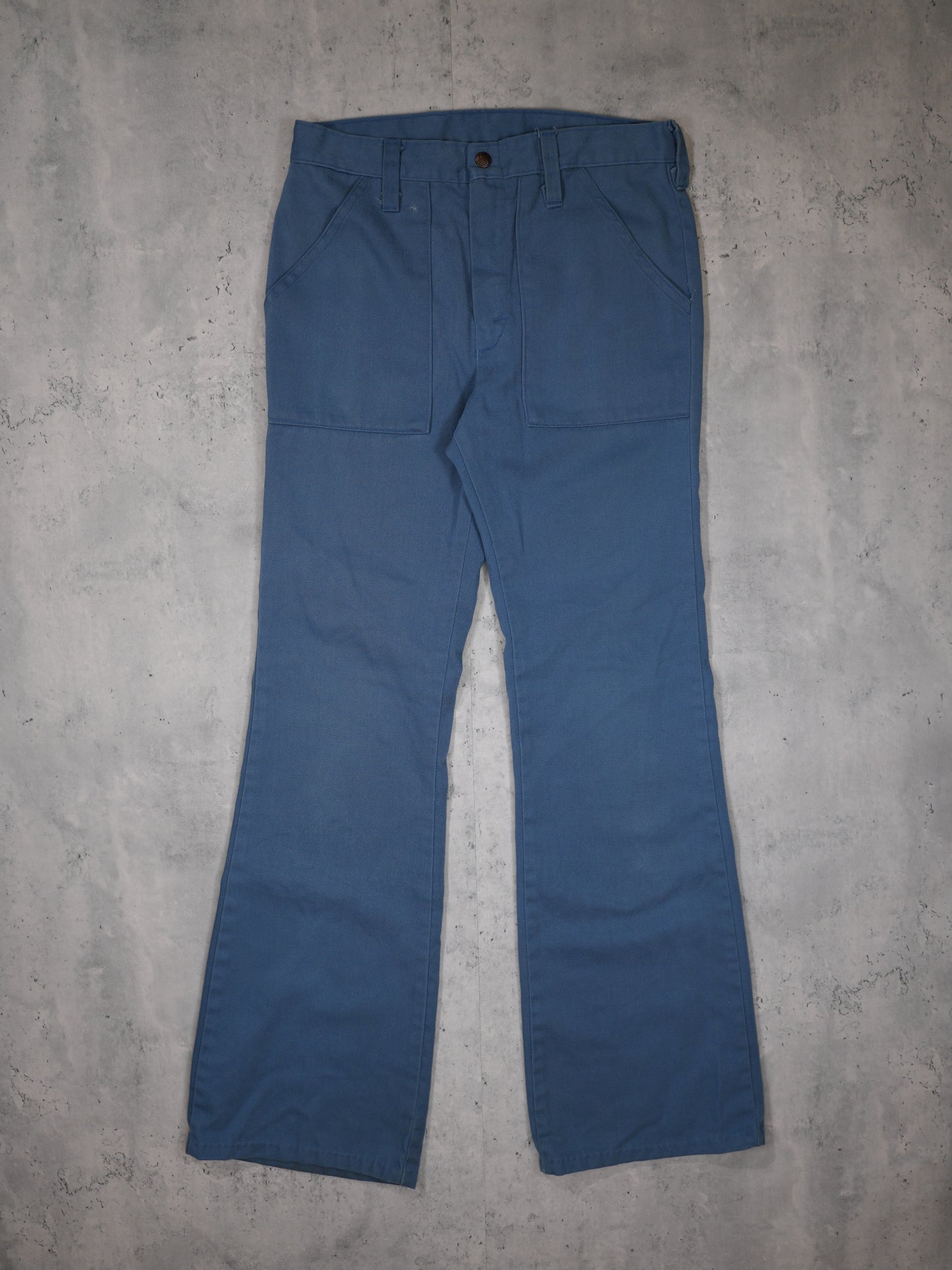 1970S - BLUE BAKER POCKET FLARED TROUSERS