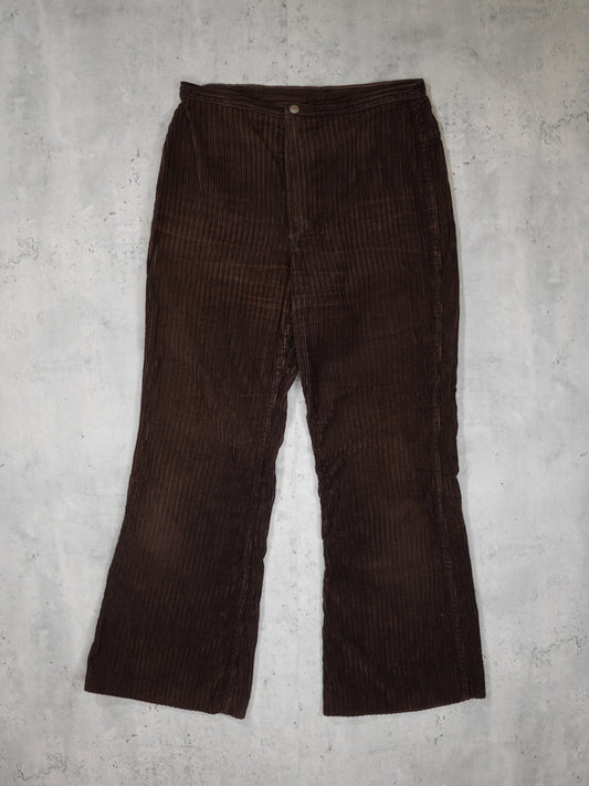 1960S - WRANGLER LOW RISE FLARED CORDUROY TROUSERS