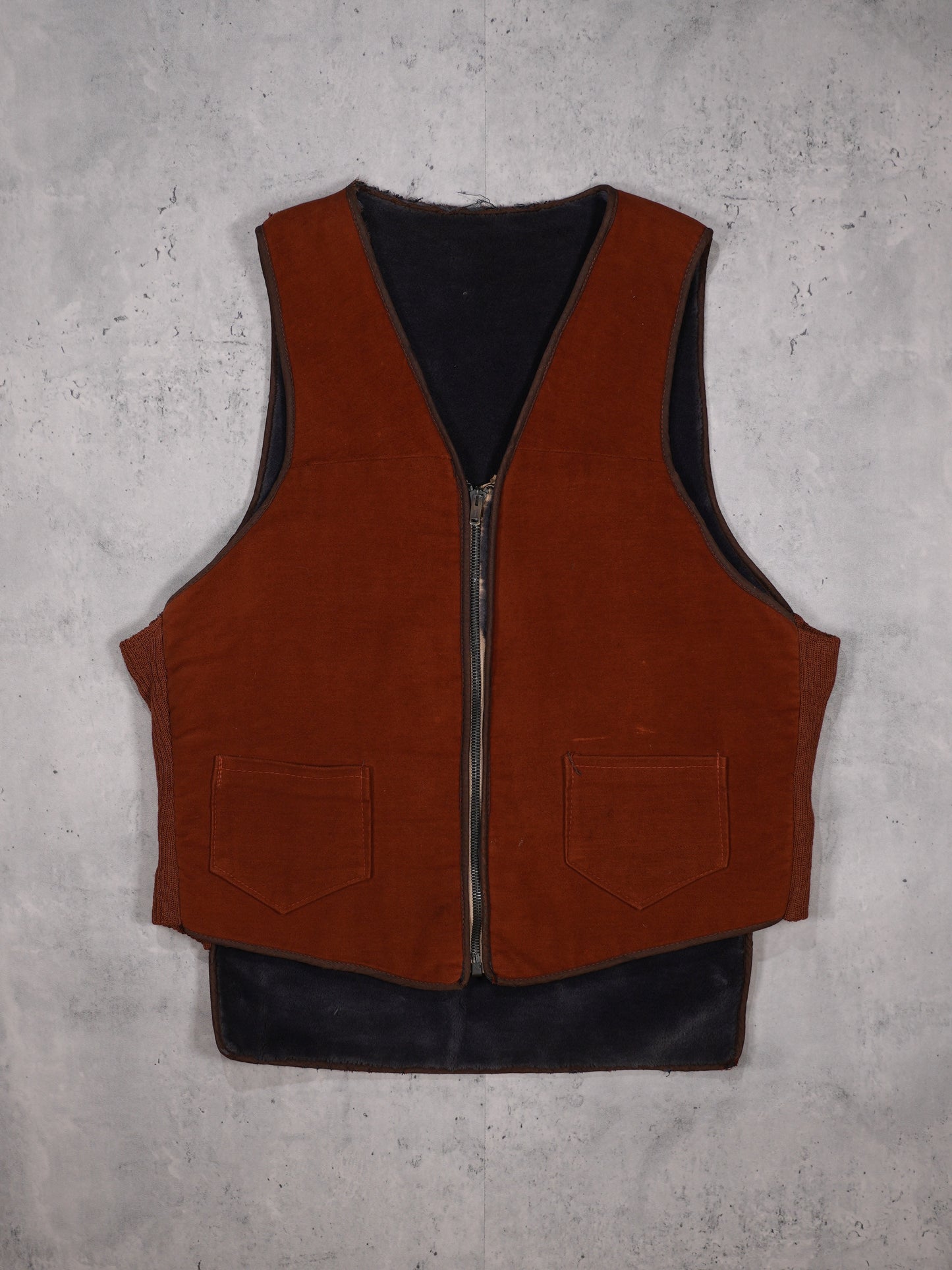 1970S - FAUX SHEARLING VEST