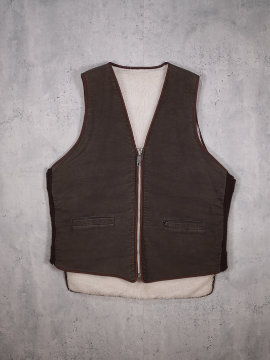 1970S - FAUX SHEARLING VEST