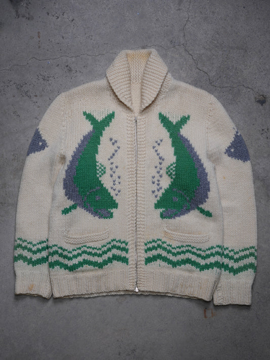 1950S/60S - HAND KNIT COWICHAN "MARY MAXIM" SWEATER