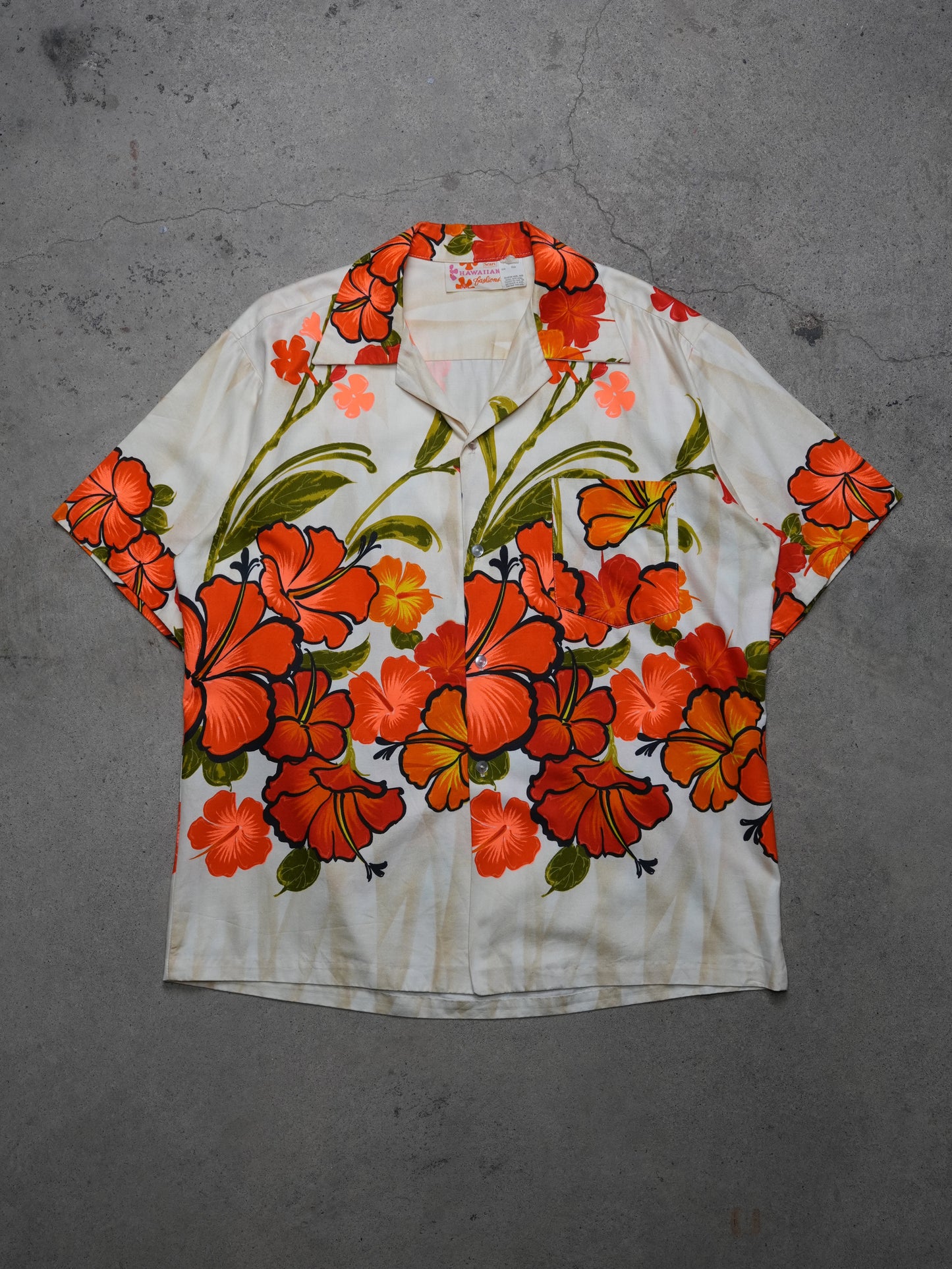 1970S - SEARS HAWAIIAN BUTTON UP SHIRT