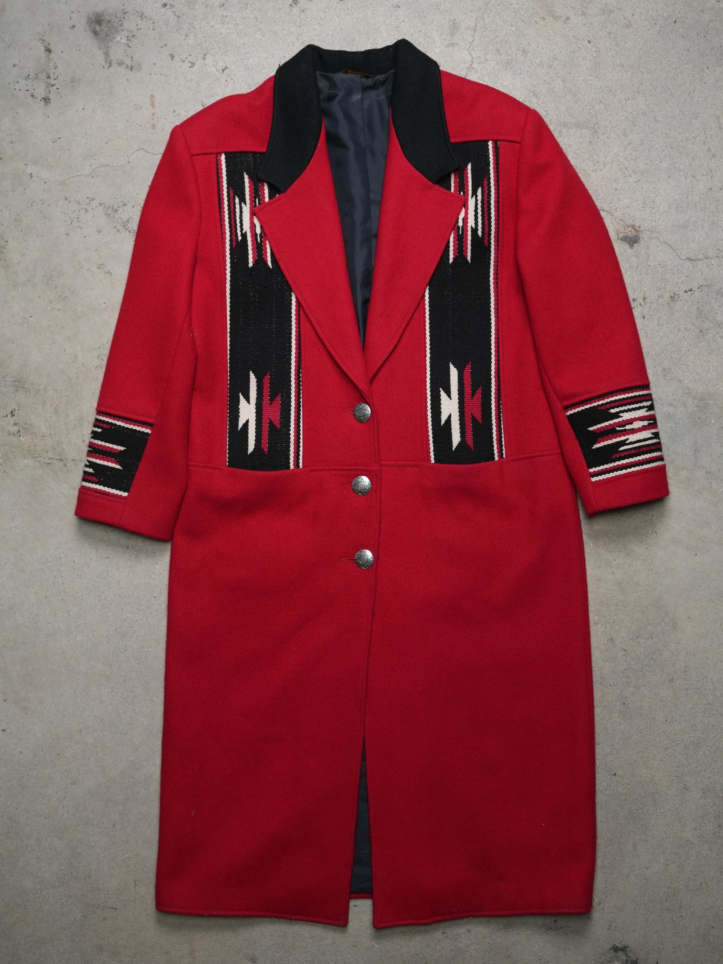 1980S - PIONEER WEAR "SOUTHWESTERN/NAVAJO" WOOL OVERCOAT