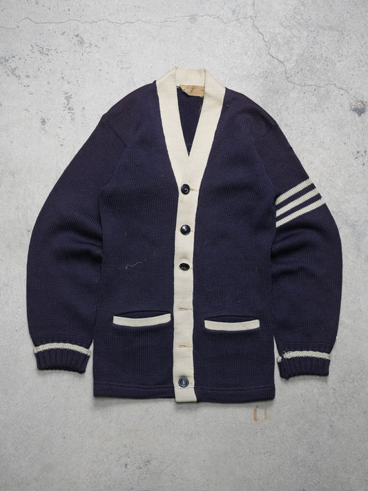 1950S - HAND KNIT VARSITY SWEATER