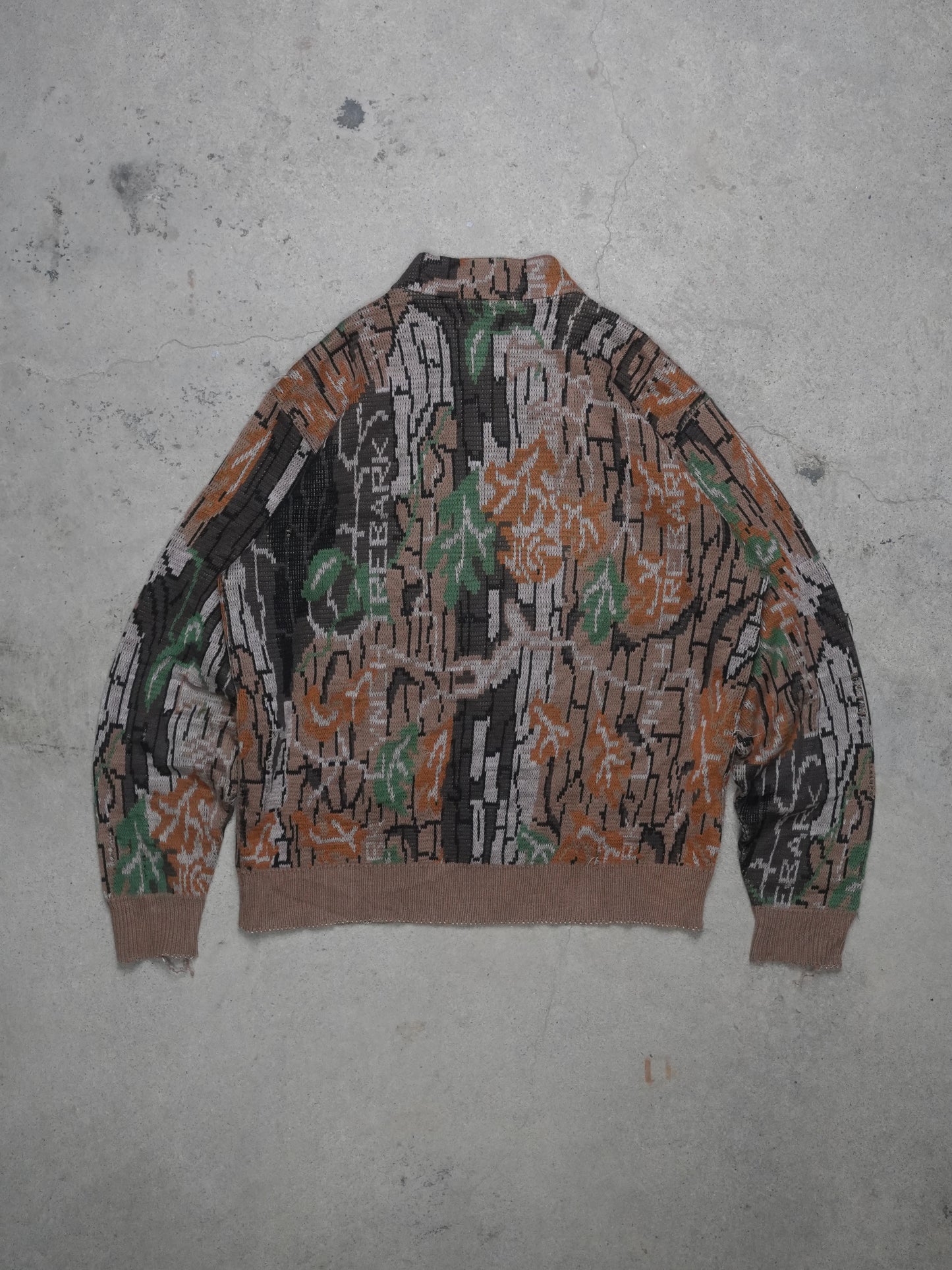 1980S - CLARKFIELD CAMO PATTERN KNIT SWEATER