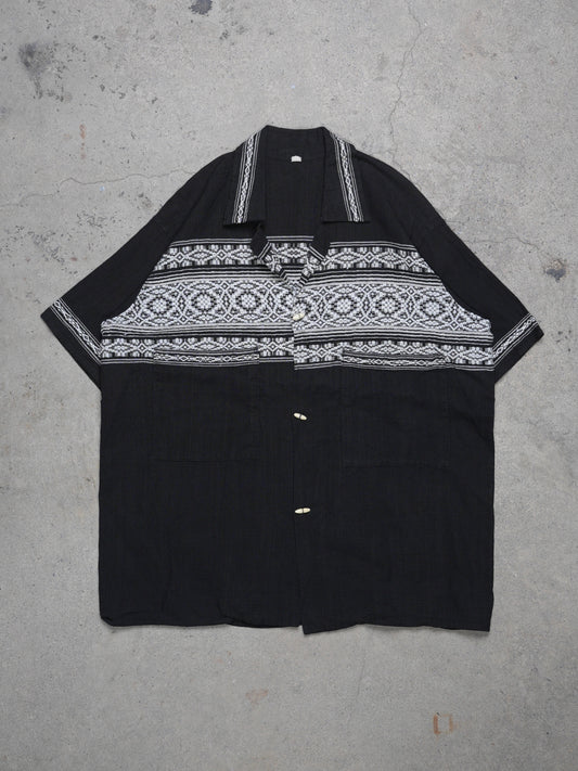 1970S - HAND WOVEN EAST ASIAN BUTTON UP