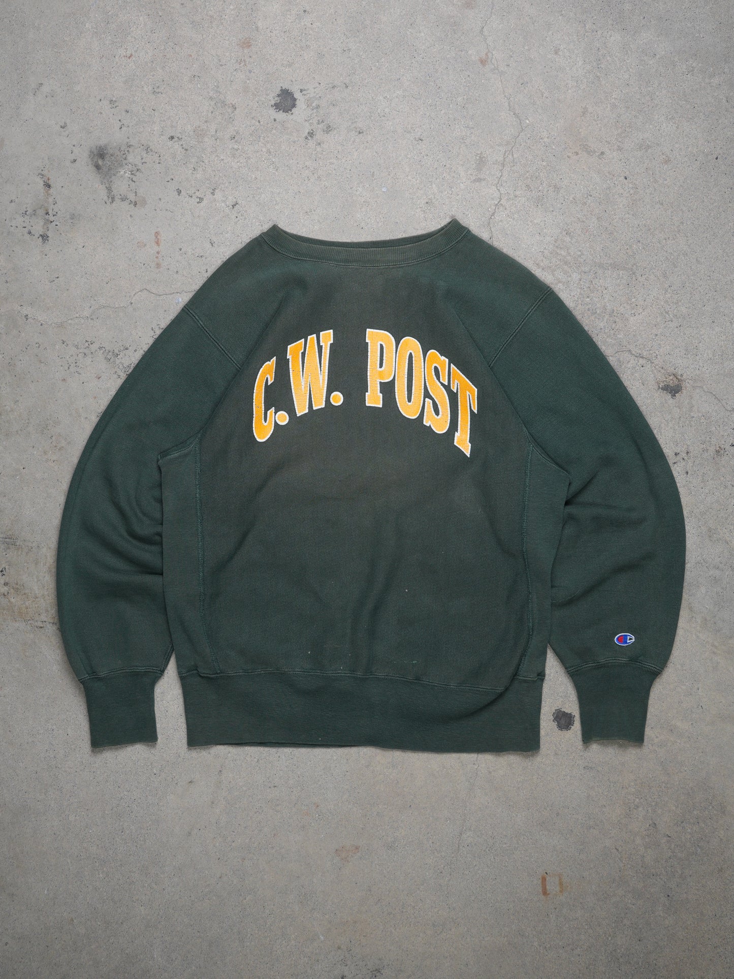 1990S - "C.W. POST" CHAMPION REVERSE WEAVE CREWNECK SWEATSHIRT