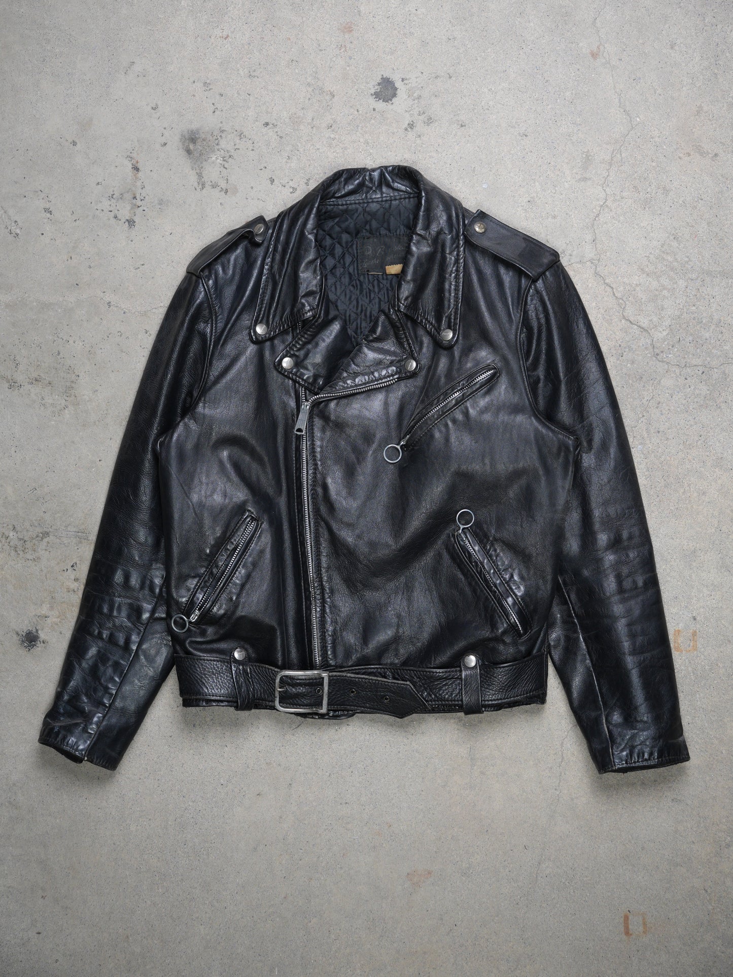 1950S - BROOKS PERFECTO LEATHER BIKER JACKET