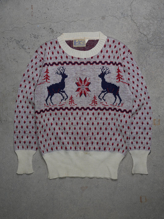 1940S - REINDEER KNIT SWEATER