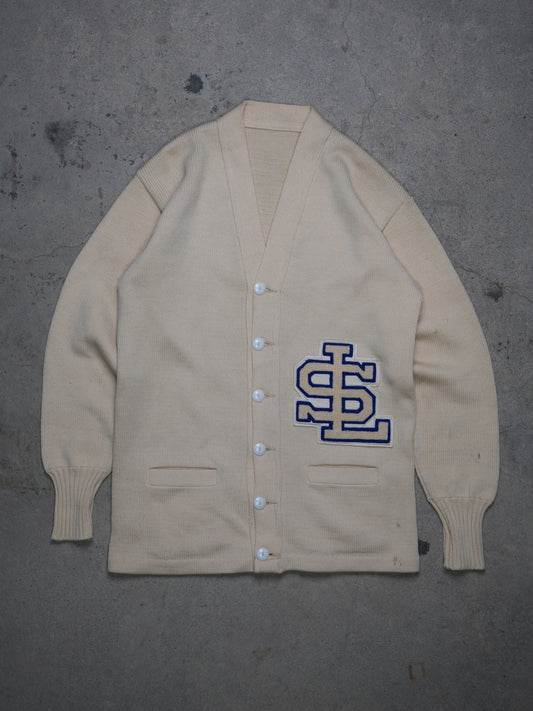 1950S - "S.L." VARSITY KNIT WOOL SWEATER