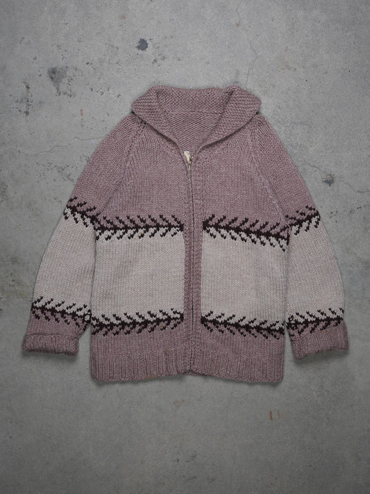 1950S - ARROW PATTERN COWICHAN/CURLING HAND KNIT SWEATER