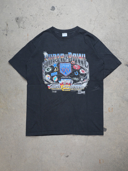 Salem 1990S - Super Bowl XXV Silver Anniversary T-Shirt (l)