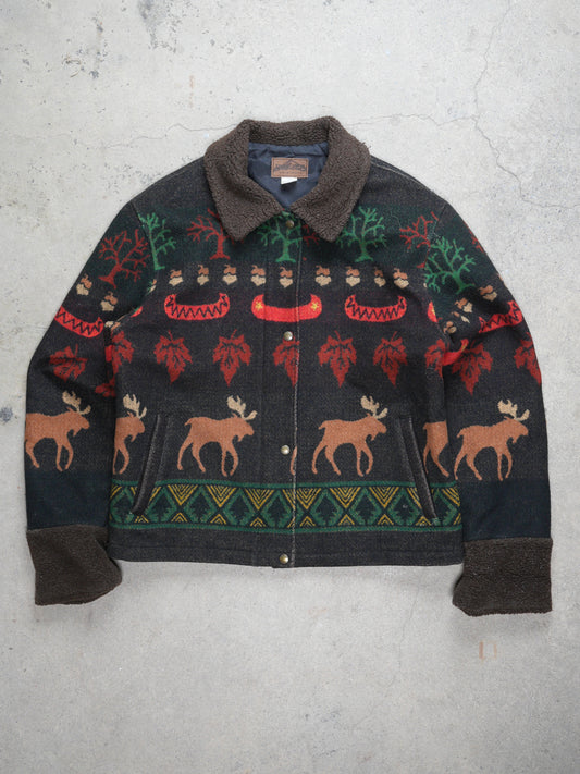 Pendleton Moose Pattern Sherpa Lined Jacket (L)