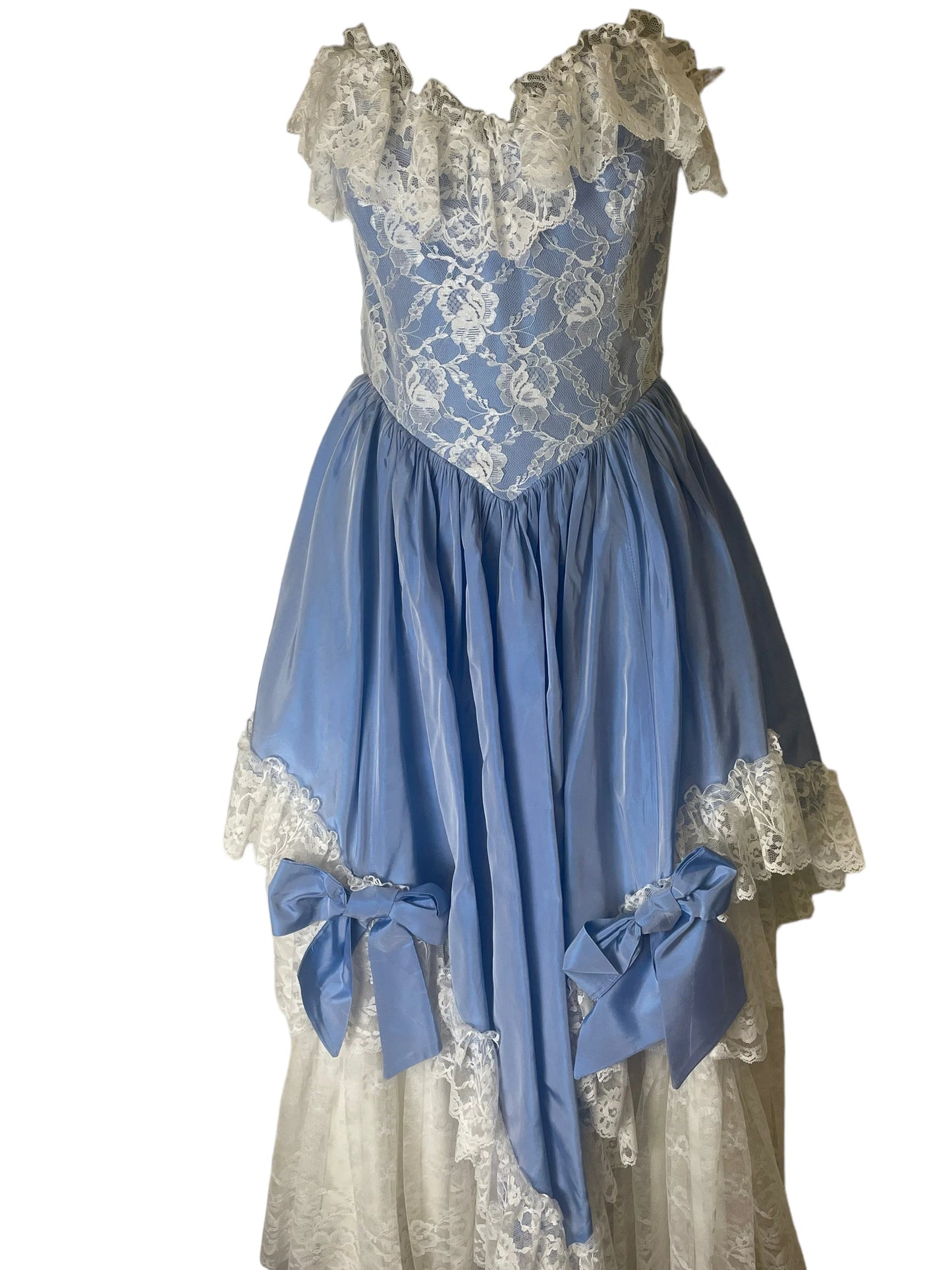 Cinderella Gown 1970s does 1940s Blue and White